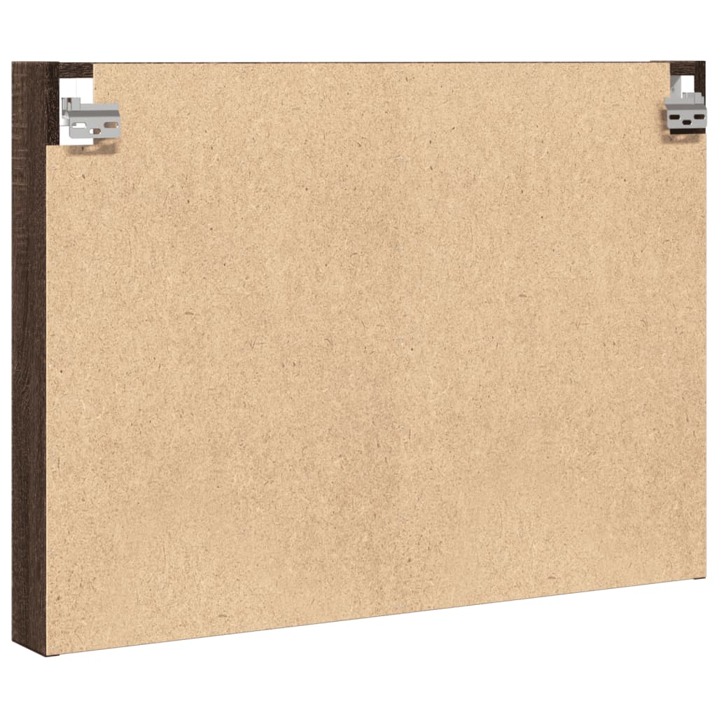 Vitrinekast 80x8,5x58 cm bewerkt hout bruin eikenkleurig - AllerleiShop