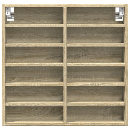 Vitrinekast 60x8,5x58 cm bewerkt hout sonoma eikenkleurig - AllerleiShop