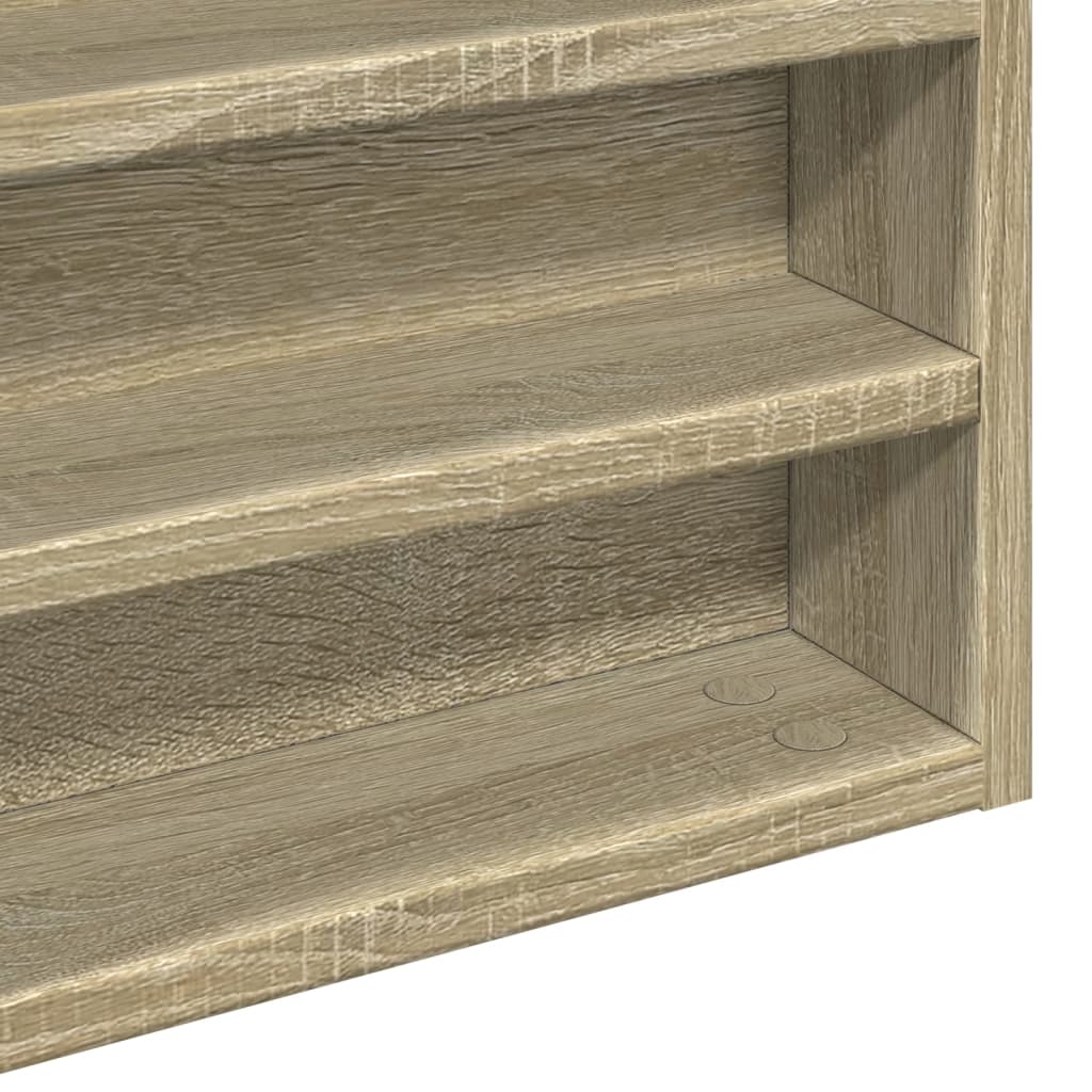 Vitrinekast 60x8,5x58 cm bewerkt hout sonoma eikenkleurig - AllerleiShop