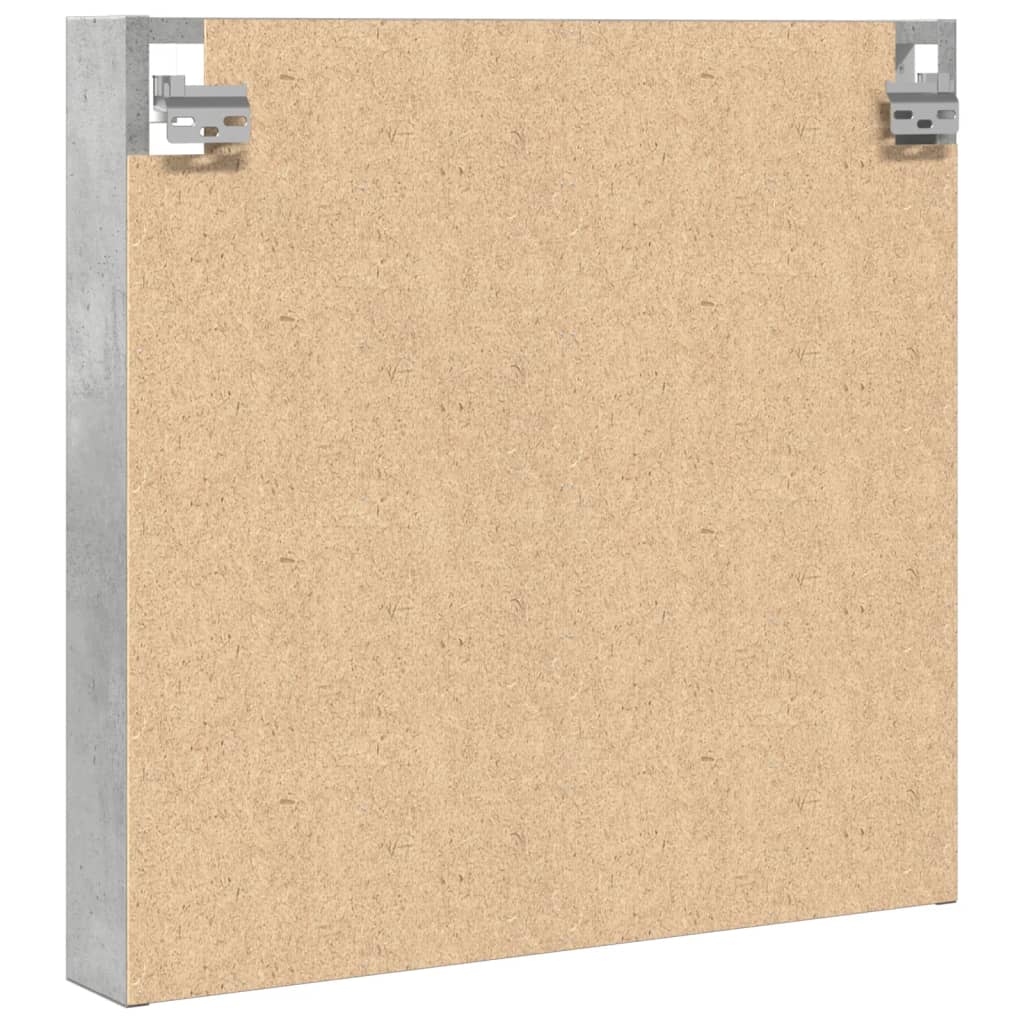 Vitrinekast 60x8,5x58 cm bewerkt hout betongrijs - AllerleiShop