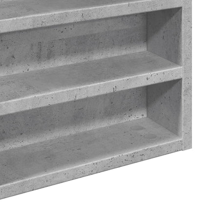 Vitrinekast 60x8,5x58 cm bewerkt hout betongrijs - AllerleiShop