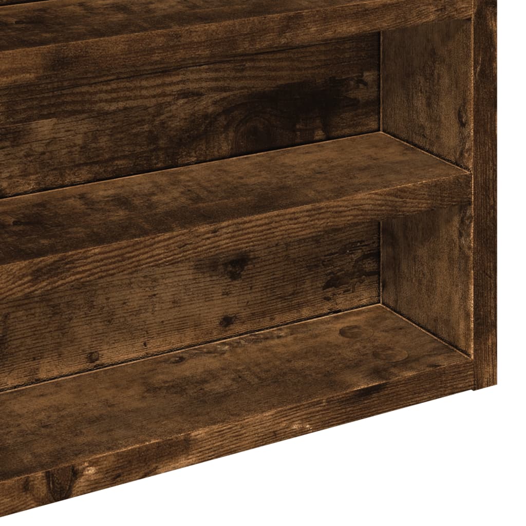 Vitrinekast 60x8,5x58 cm bewerkt hout gerookt eikenkleurig - AllerleiShop