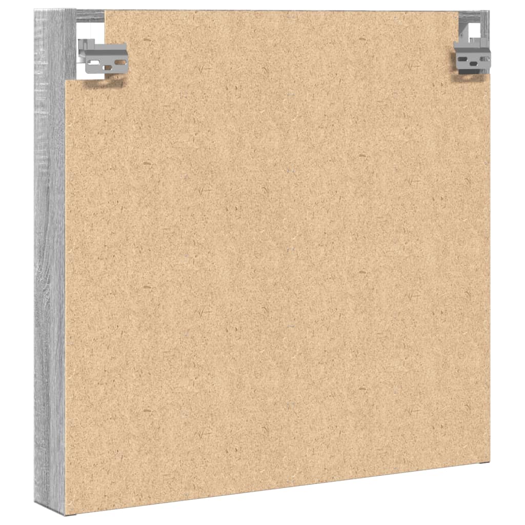 Vitrinekast 60x8,5x58 cm bewerkt hout grijs sonoma eikenkleur - AllerleiShop