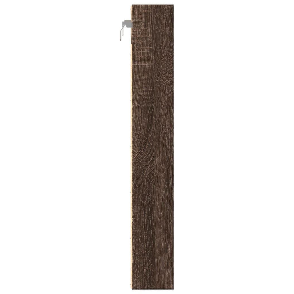 Vitrinekast 60x8,5x58 cm bewerkt hout bruin eikenkleurig - AllerleiShop