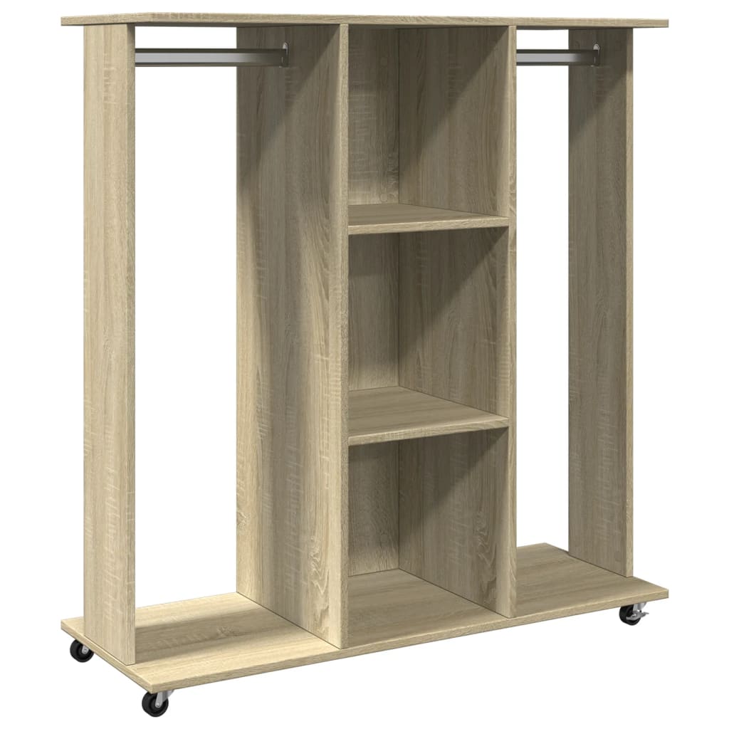 Kledingkast met wielen 102x38x110 cm bewerkt hout sonoma eiken - AllerleiShop