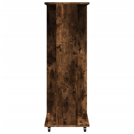 Kledingkast met wielen 102x38x110 cm bewerkt hout gerookt eiken - AllerleiShop