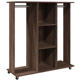 Kledingkast met wielen 102x38x110 cm bewerkt hout bruin eiken - AllerleiShop