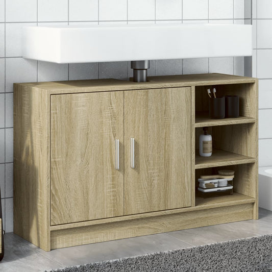 Wastafelkast 90x29x55 cm bewerkt hout sonoma eikenkleurig - AllerleiShop