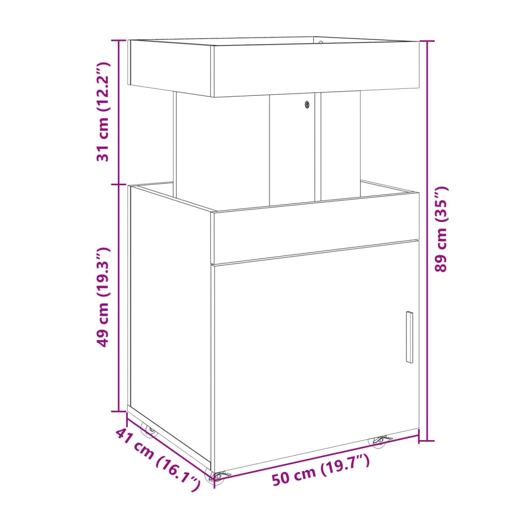 Drankkar 50x41x89 cm bewerkt hout wit - AllerleiShop