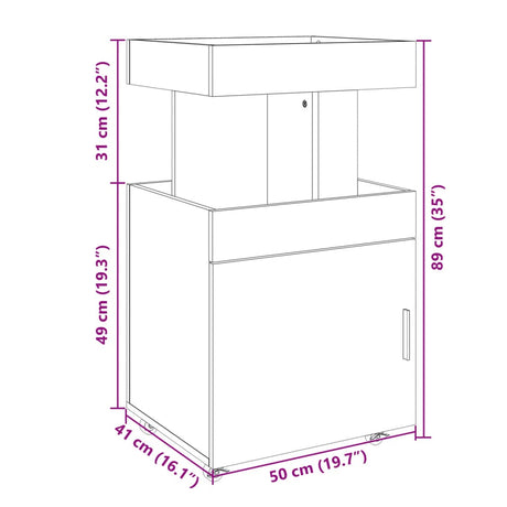 Drankkar 50x41x89 cm bewerkt hout wit - AllerleiShop