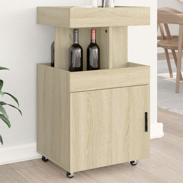 Drankkar 50x41x89 cm bewerkt hout sonoma eikenkleurig - AllerleiShop