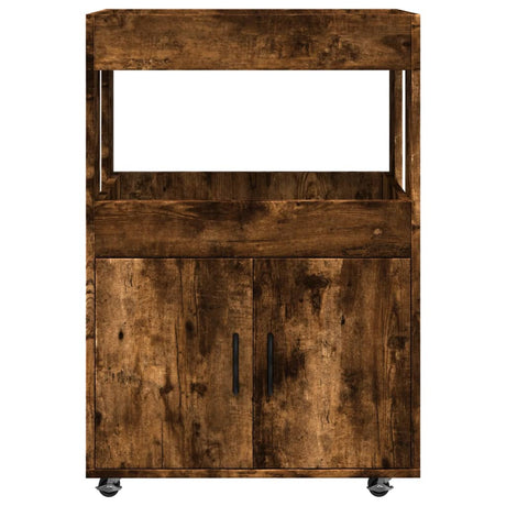 Drankkar 60x39,5x89 cm bewerkt hout gerookt eikenkleurig - AllerleiShop