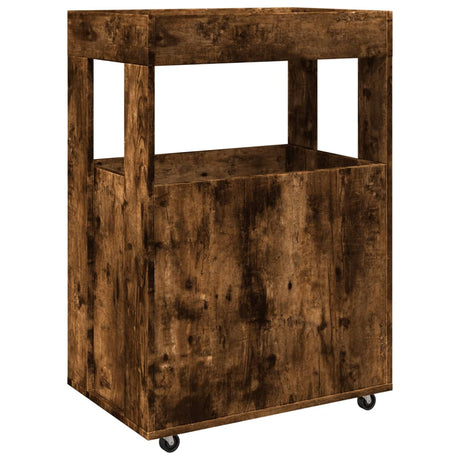 Drankkar 60x39,5x89 cm bewerkt hout gerookt eikenkleurig - AllerleiShop