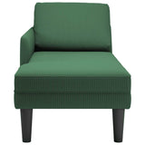 Chaise longue met kussen corduroy stof jungle groen