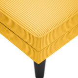 Chaise longue met kussen corduroy stof lichtgeel