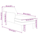 Chaise longue met kussen corduroy stof lichtgeel