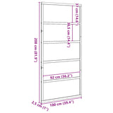 Schuifdeur 100x208 cm massief grenenhout wasbruin