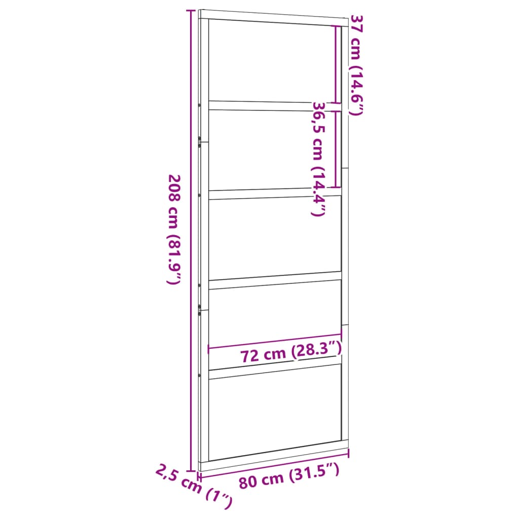 Schuifdeur 80x208 cm massief grenenhout