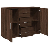 Dressoir 90,5x29,5x65 cm bewerkt hout bruin eikenkleurig - AllerleiShop