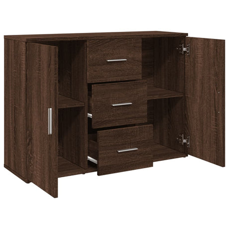 Dressoir 90,5x29,5x65 cm bewerkt hout bruin eikenkleurig - AllerleiShop