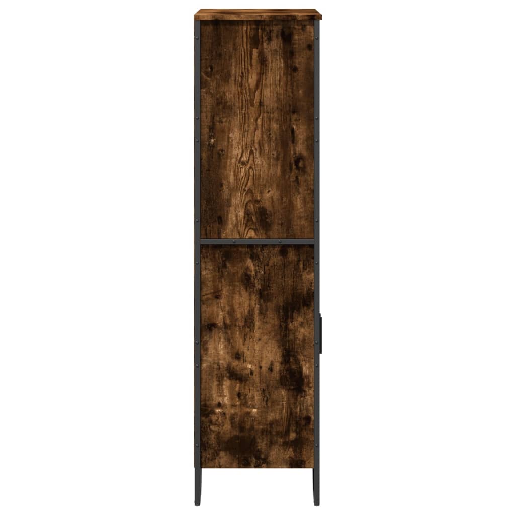 Hoge kast 79,5x35,5x137,5 cm bewerkt hout gerookt eikenkleurig - AllerleiShop