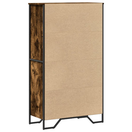 Hoge kast 79,5x35,5x137,5 cm bewerkt hout gerookt eikenkleurig - AllerleiShop