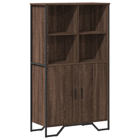 Hoge kast 79,5x35,5x137,5 cm bewerkt hout bruin eikenkleur - AllerleiShop