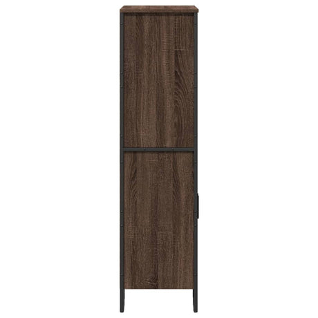 Hoge kast 79,5x35,5x137,5 cm bewerkt hout bruin eikenkleur - AllerleiShop