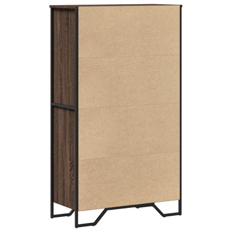 Hoge kast 79,5x35,5x137,5 cm bewerkt hout bruin eikenkleur - AllerleiShop