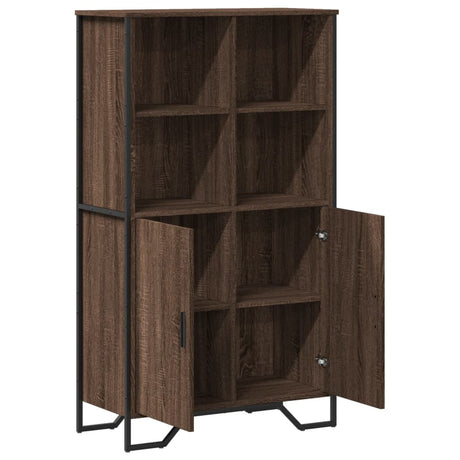 Hoge kast 79,5x35,5x137,5 cm bewerkt hout bruin eikenkleur - AllerleiShop