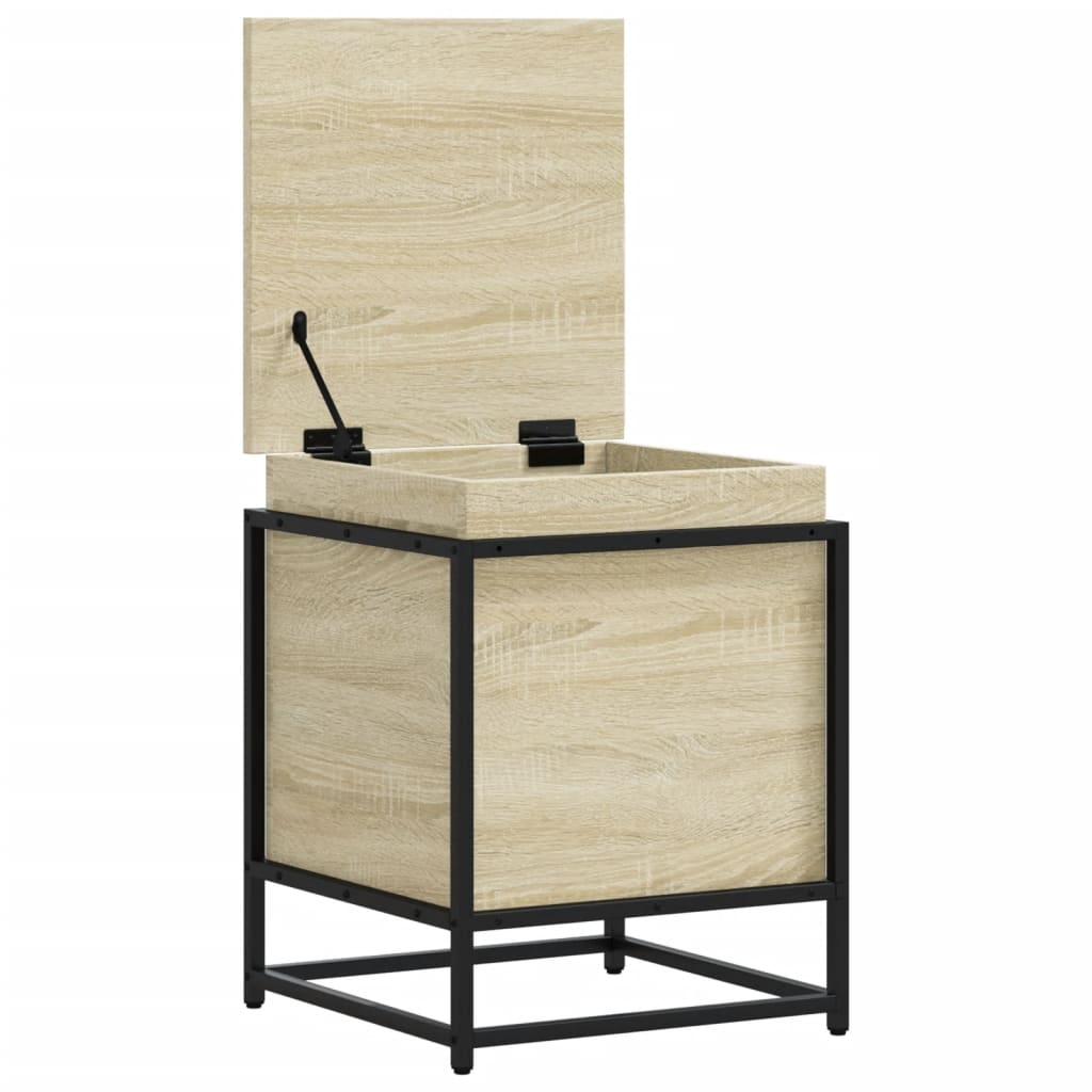 Opbergbox met deksel 40x40x51,5 cm bewerkt hout sonoma eiken - AllerleiShop