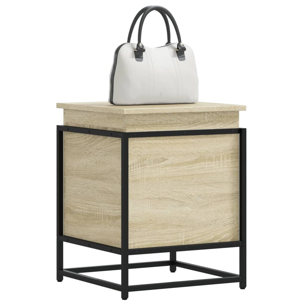 Opbergbox met deksel 40x40x51,5 cm bewerkt hout sonoma eiken - AllerleiShop