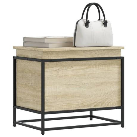 Opbergbox met deksel 60x40x51,5 cm bewerkt hout sonoma eiken - AllerleiShop