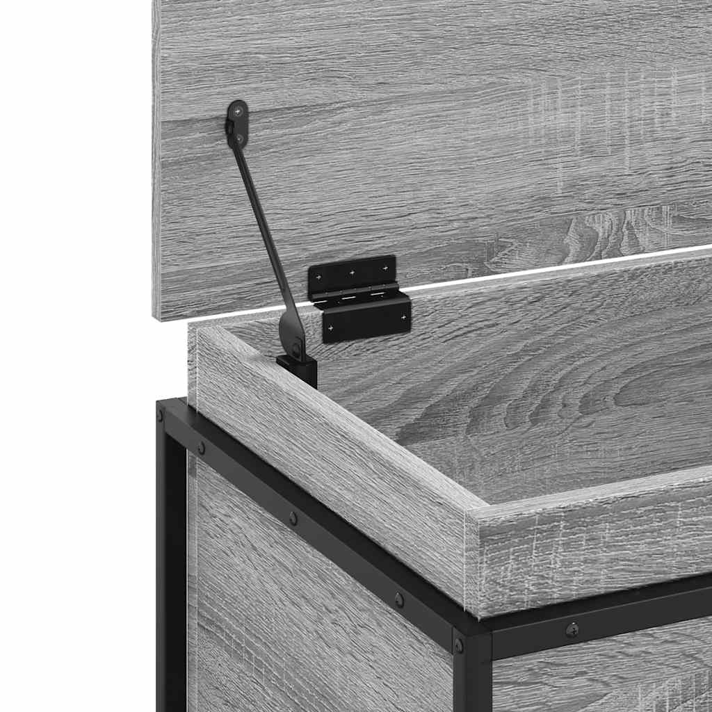 Opbergbox met deksel 60x40x51,5 cm bewerkt hout grijs sonoma - AllerleiShop