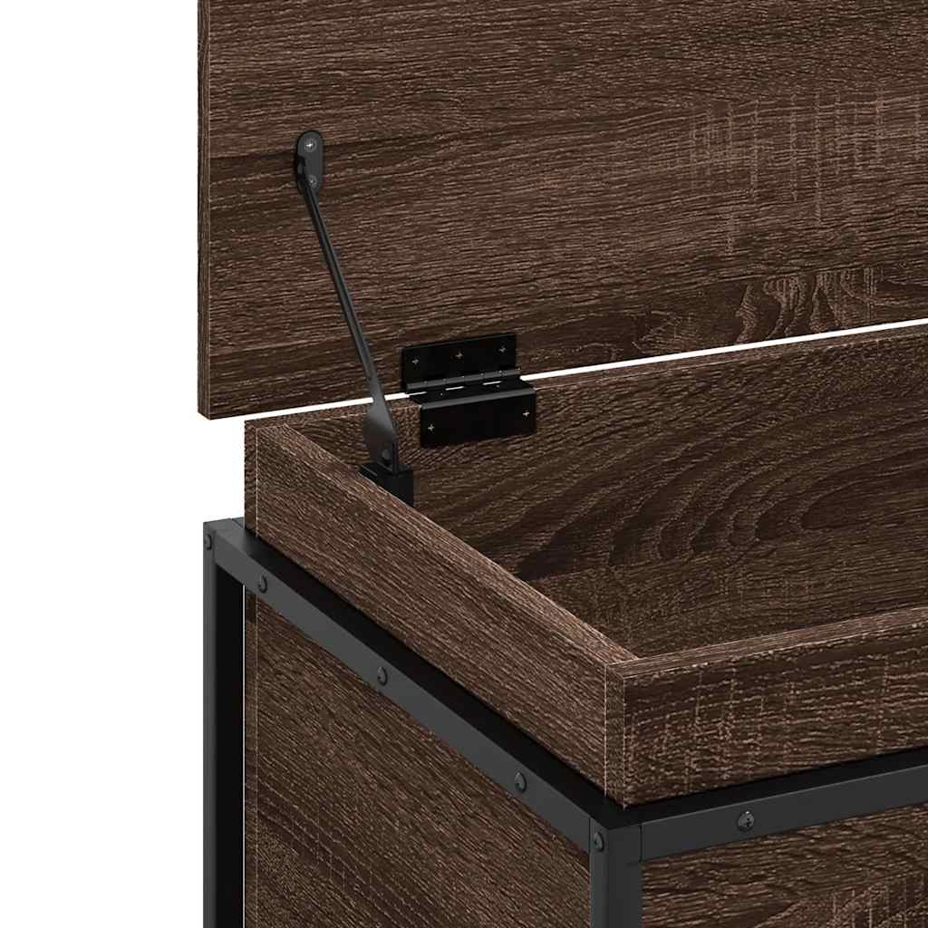 Opbergbox met deksel 60x40x51,5 cm bewerkt hout bruin eiken - AllerleiShop