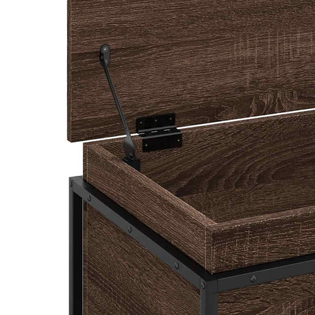 Opbergbox met deksel 60x40x51,5 cm bewerkt hout bruin eiken - AllerleiShop