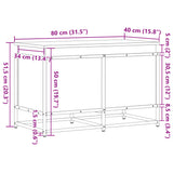 Opbergbox met deksel 80x40x51,5 cm bewerkt hout zwart - AllerleiShop