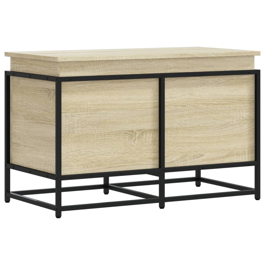 Opbergbox met deksel 80x40x51,5 cm bewerkt hout sonoma eiken - AllerleiShop