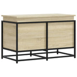 Opbergbox met deksel 80x40x51,5 cm bewerkt hout sonoma eiken - AllerleiShop