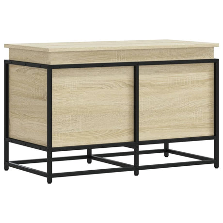 Opbergbox met deksel 80x40x51,5 cm bewerkt hout sonoma eiken - AllerleiShop