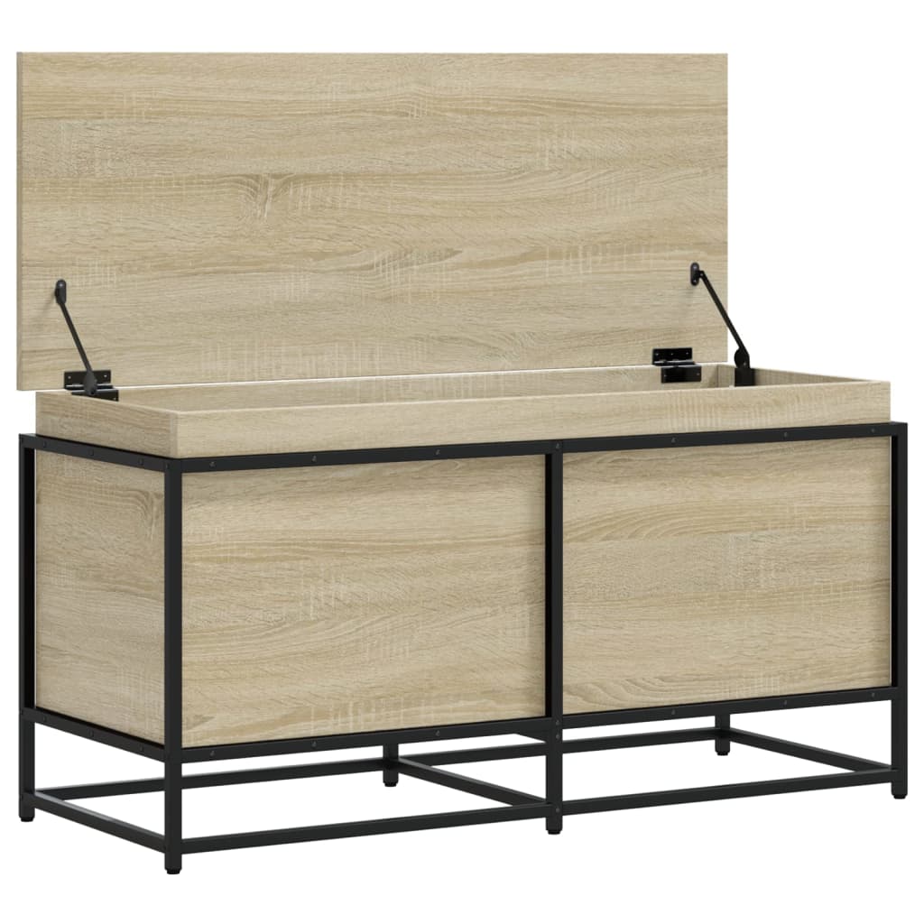 Opbergbox met deksel 100x40x51,5 cm bewerkt hout sonoma eiken - AllerleiShop