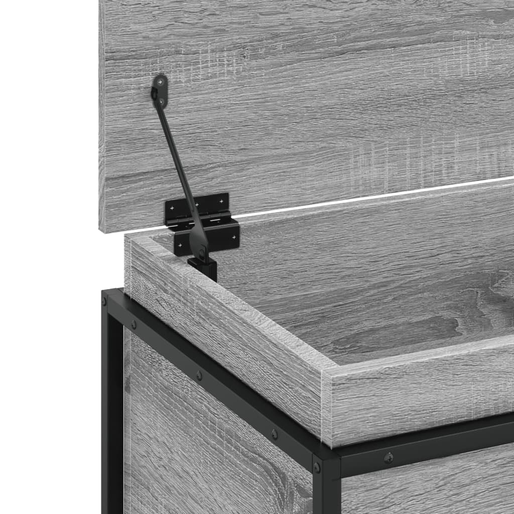 Opbergbox met deksel 100x40x51,5 cm bewerkt hout grijs sonoma - AllerleiShop