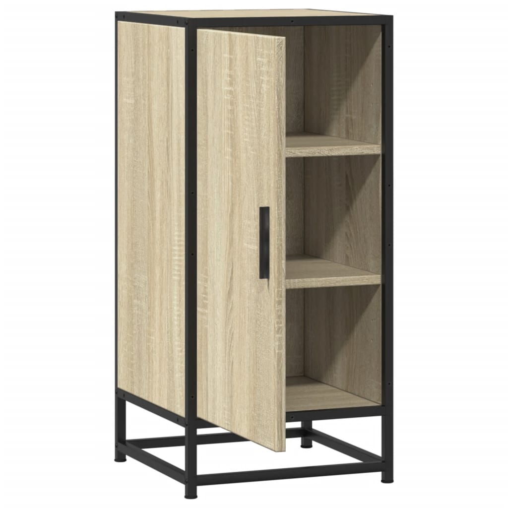 Dressoir 35,5x35x76 cm bewerkt hout en metaal sonoma eikenkleur - AllerleiShop