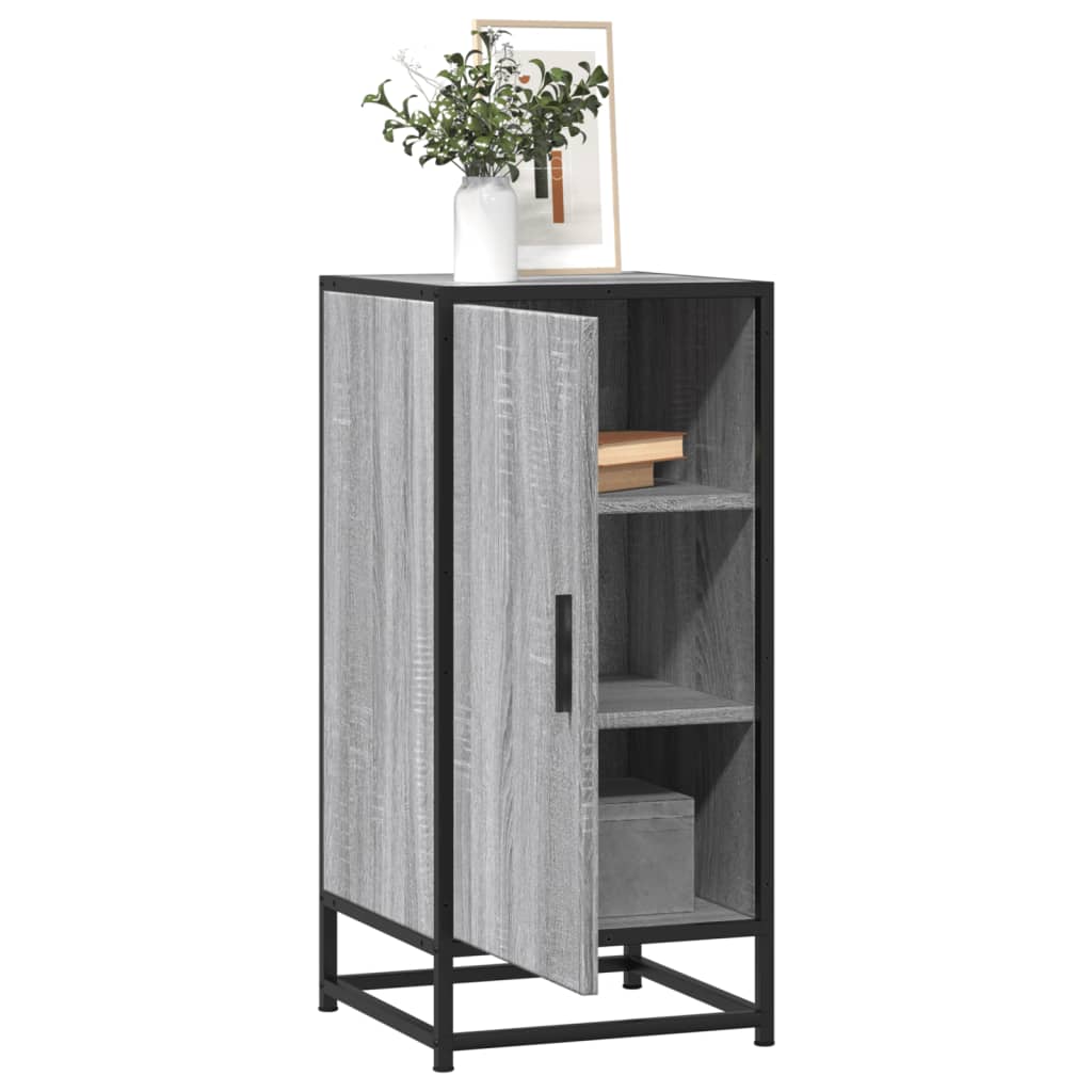 Dressoir 35,5x35x76 cm bewerkt hout en metaal grijs sonoma - AllerleiShop