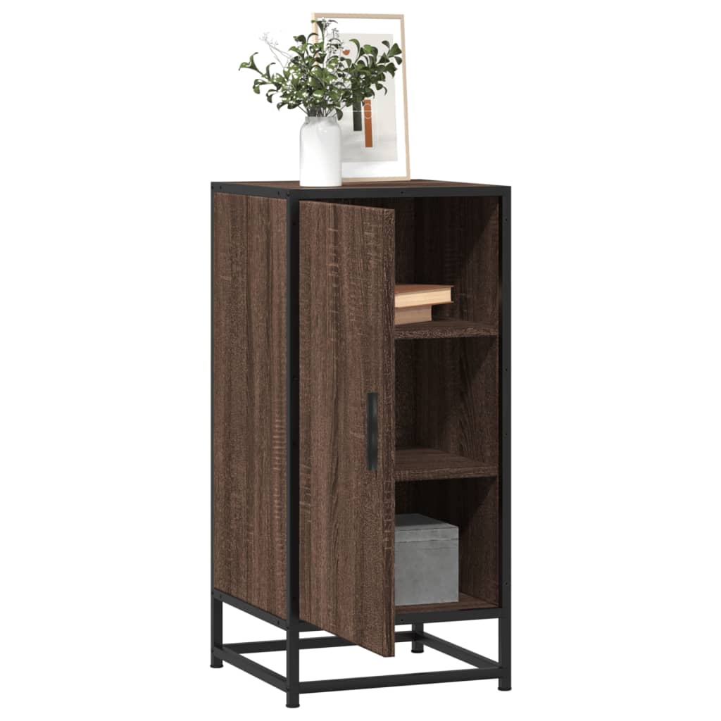 Dressoir 35,5x35x76 cm bewerkt hout en metaal bruin eikenkleur - AllerleiShop