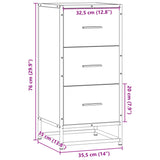 Dressoir 35,5x35x76 cm bewerkt hout en metaal zwart - AllerleiShop