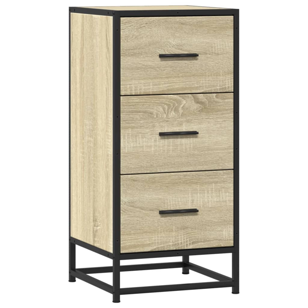 Dressoir 35,5x35x76 cm bewerkt hout en metaal sonoma eikenkleur - AllerleiShop