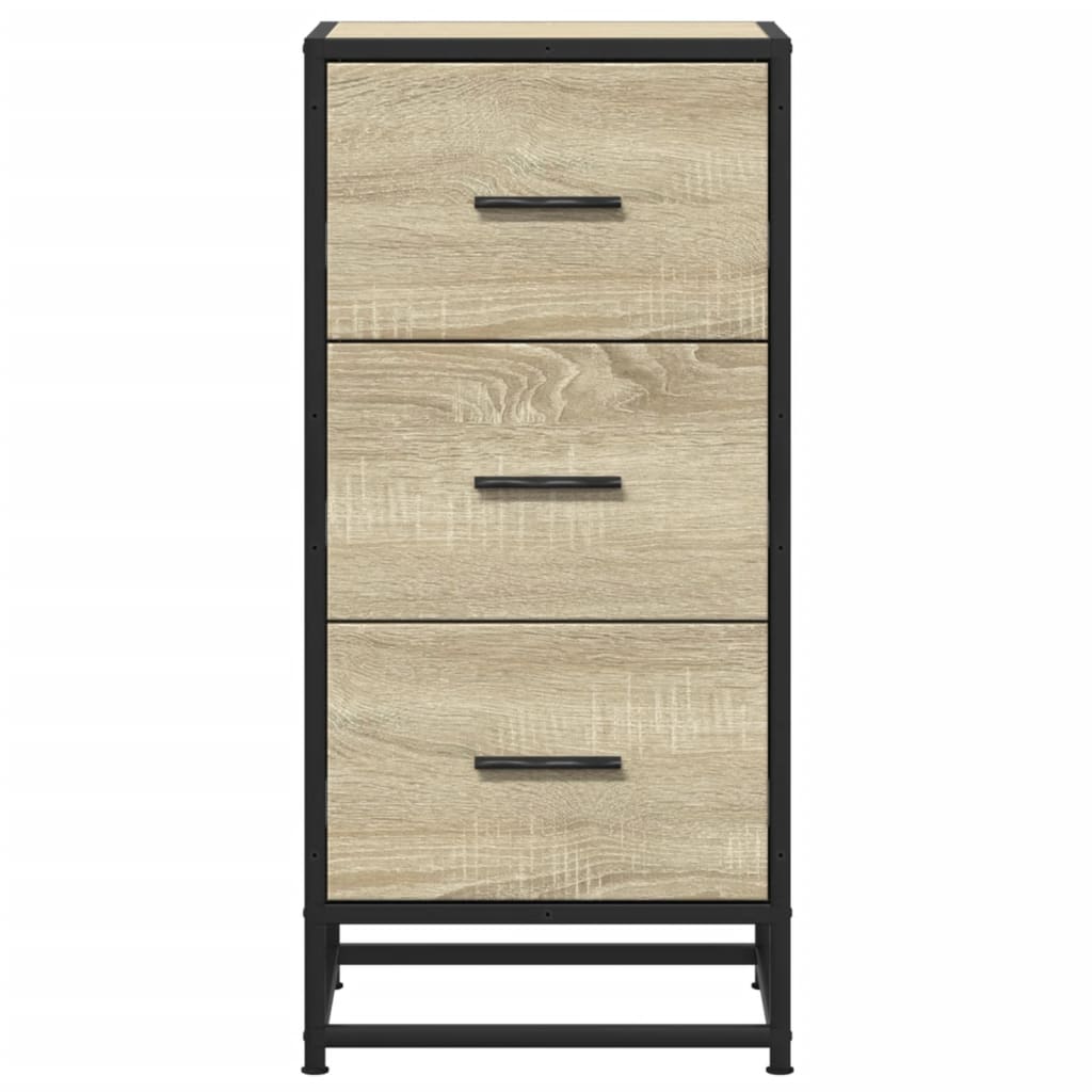 Dressoir 35,5x35x76 cm bewerkt hout en metaal sonoma eikenkleur - AllerleiShop