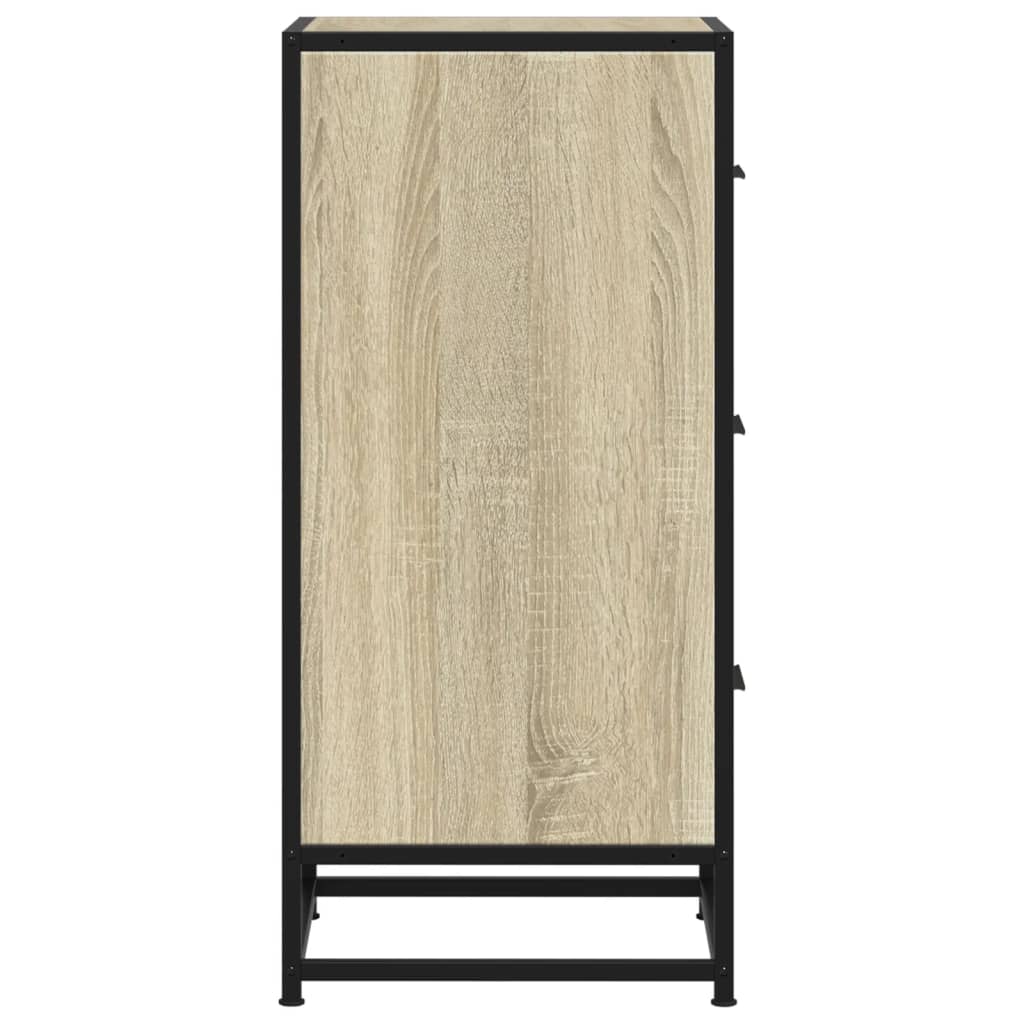 Dressoir 35,5x35x76 cm bewerkt hout en metaal sonoma eikenkleur - AllerleiShop