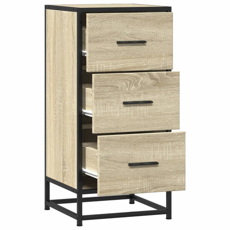 Dressoir 35,5x35x76 cm bewerkt hout en metaal sonoma eikenkleur - AllerleiShop